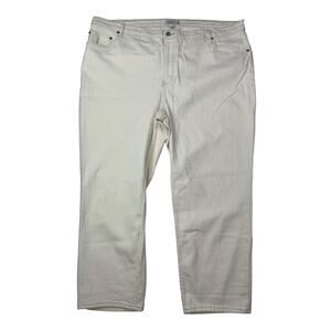 Abercrombie & Fitch Women's Plus 24 Cream The Ankle Straight Ultra High‎ Jeans